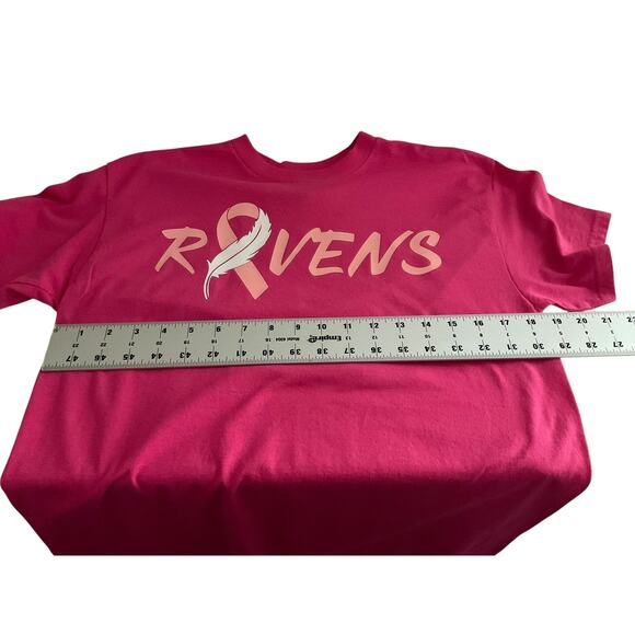 Ravens Womens Med Pink Breast Cancer Awareness Shirt NCAA‎ Football Gildan Tee - Picture 4 of 8